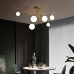 Lustră modernă PENTHOUSE Dome cu globuri, 6xG9, metal auriu