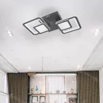 Lustra LED Balans 44W cu telecomanda, 2 patrate, dimabila, negru