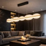 Lustră LED suspendată ISOTTA 105W cu telecomandă, dimabilă, negru-argintiu