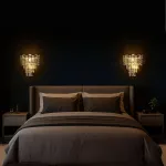 Aplica de perete din cristal BELMONTE, 3xE14, transparentă, design geometric