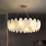 Candelabru din cristal VAUX-LE-VICOMTE Eleganza, auriu, 6xE14, Ø50 cm, înălțime reglabilă