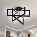 Lustră LED 72W cu telecomandă, 3 elemente, dimabilă, negru mat LT750/3BK