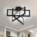 Lustră LED 72W cu telecomandă, 3 elemente, dimabilă, negru mat LT750/3BK