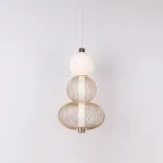 Lustră LED suspendată LM550/3GD, 12W, 3 temperaturi de lumină, auriu modern