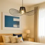 Lustră suspendată ELIAS 60 cm, neagră, metal, 1x E27, înălțime reglabilă