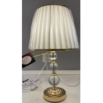 Veioza VZ213WH, 1x E27, Metal si Textil, Alb si Auriu