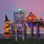 Schelet de Halloween Alb 155 x 38.5 cm Plastic GartenMobel Dekor