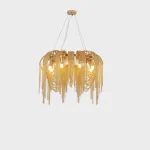 Candelabru auriu MD9020 Ø40 cm, 4xE14, pentru interior, din fier si aluminiu