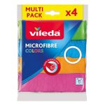 Set lavete Vileda Microfibre Colors din microfibra, 4 bucati