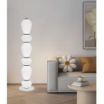 Lampadar LED modern 82W cu telecomandă, 120 cm, negru, 3 temperaturi