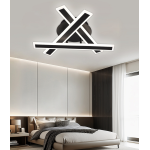 Lustră LED LT755 cu telecomandă, 62W, dimabilă, negru, 40x5,5x10 cm