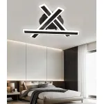 Lustră LED LT755 cu telecomandă, 62W, dimabilă, negru, 40x5,5x10 cm