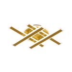 Lustră LED dimabilă 79W cu telecomandă, 3 nuanțe, auriu, LT755/4GD