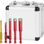 Set carote diamantate Strend Pro Premium 6–12 mm HEX + burghiu sticlă 6 mm