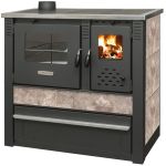 Soba de gătit pe lemne Panonia, mocca, cu evacuare pe stânga