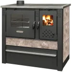 Soba de gătit pe lemne Panonia, mocca, cu evacuare pe stânga