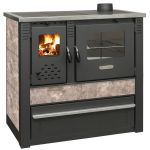 Sporac pe lemne Panonia mocca cu cuptor si plite, evacuare dreapta