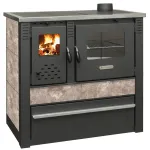 Sporac pe lemne Panonia mocca cu cuptor si plite, evacuare dreapta