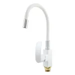 Baterie de bucătărie MIXXUS MAGNUM 011 cu duș flexibil, alb-crom