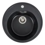 Chiuvetă de bucătărie din granit Elefant Premium Luna, negru, 510 mm