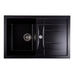 Chiuvetă bucătărie granit Elefant Premium Troya 7850, negru, 776x496 mm
