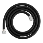 Furtun de duș din silicon negru mat 175 cm, flexibil anti-răsucire, Fleko