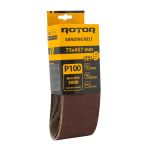 Benzi de șlefuit ROTOR P100 75x457 mm, set 5, oxid de aluminiu