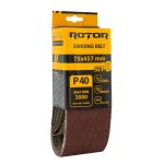 Bandă de șlefuit ROTOR P40 75x457 mm (set 5) pentru lemn, metal și plastic