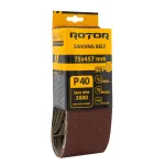 Bandă de șlefuit ROTOR P40 75x457 mm (set 5) pentru lemn, metal și plastic