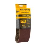 Benzi de șlefuit ROTOR P80 75x457 mm, set 5, pentru șlefuitor cu bandă