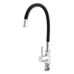 Baterie de bucătărie Champion SUS-011 cu duș flexibil, finisaj crom-negru