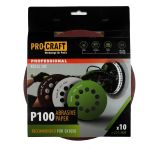 Set 10 discuri abrazive ProCraft KD225.100 pentru șlefuitor excentric, 225 mm P100