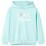 Hanorac cu glugă pentru copii, turcoaz deschis, 128 GartenMobel Dekor