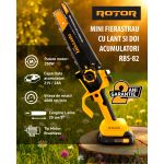 Mini drujbă 8” pe acumulator cu 2 baterii 21V/2Ah și încărcător Rotor RBS-82