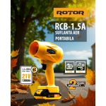 Suflantă aer pe acumulator ROTOR RCB-1.5A, 21V, 45 m/s, 315W