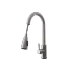 Baterie de bucătărie inox cu duș extractabil, 2 jeturi, Vital Flow FB-014-1