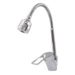 Baterie de bucătărie Flow WAVE-Z-777 cu pipă flexibilă, 2 funcții, crom