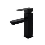 Baterie lavoar Kub Black negru mat, inox SUS 304, monocomanda, Flow