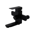 Baterie cadă Flow Kub Black din inox SUS 304, negru mat, cu pară de duș