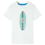 Tricou pentru copii cu mâneci scurte, ecru, 128 GartenMobel Dekor