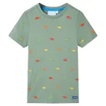 Tricou pentru copii cu mâneci scurte, kaki, 128 GartenMobel Dekor