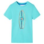 Tricou pentru copii cu mâneci scurte, turcoaz, 116 GartenMobel Dekor