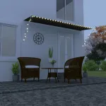 Copertină retractabilă cu LED, antracit, 400 x 150 cm GartenMobel Dekor