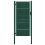 Poartă de gard din PVC și oțel, verde, 100x124 cm GartenMobel Dekor