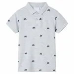 Tricou polo pentru copii,  gri melanj, 104 GartenMobel Dekor