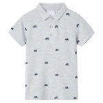 Tricou polo pentru copii,  gri melanj, 140 GartenMobel Dekor