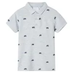 Tricou polo pentru copii,  gri melanj, 140 GartenMobel Dekor