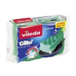 Bureți Vileda Glitzi Pur Active pentru vase delicate, non-scratch, 2 buc