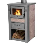 Soba pe lemne Nova Ceramic 7,5 kW, cu plăci ceramice, mocca
