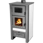 Soba ceramică TAURUS albă 12 kW cu cuptor, evacuare 120 mm